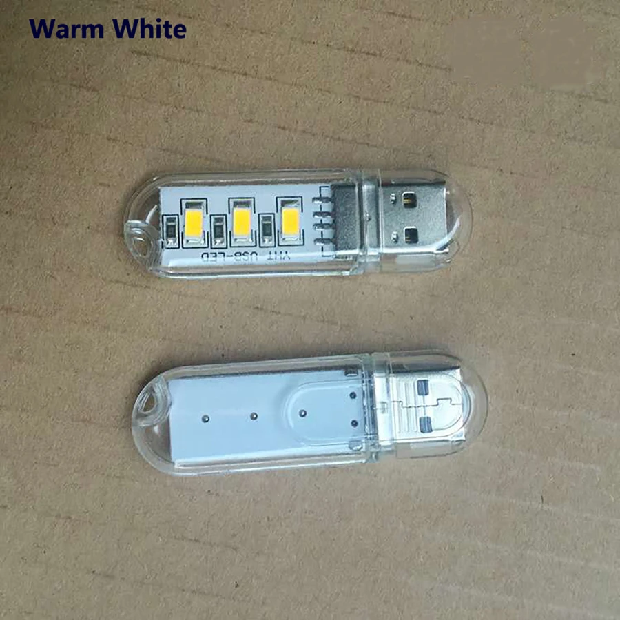 DALCAL  Bright 3LED Portable Mini USB Light Desk Lamp Night Lamp Book Light For PC Desktop Laptop Notebook Reading Power Bank