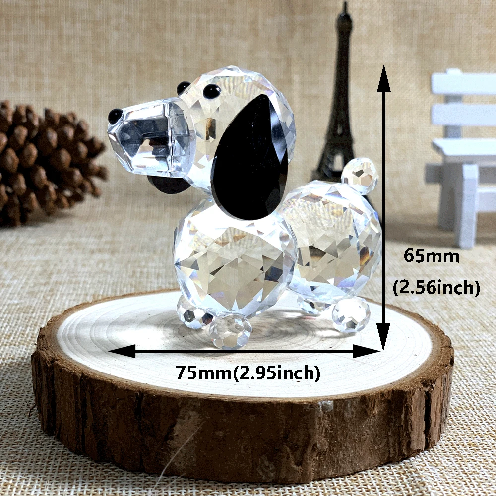 K9 Crystal Lovely Dog Figurine Ornament Handmade Miniature Glass Animal Paperweight Craft Children Toy Birthday Christmas Gift