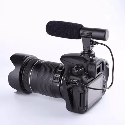 3.5mm Mic-01 Recording Microphone Digital Video DV Camera Studio Stereo Camcorder for Canon Nikon Olympus Pentax SLR Camera