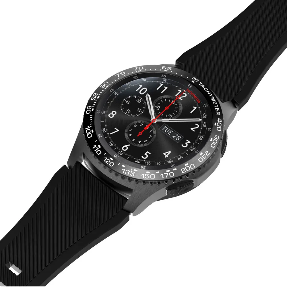 Bezel Anel Styling Case Quadro para Samsung Esporte Engrenagem, Proteção Capa para Galaxy Watch, S3 Frontier S2 SM-R720, 42mm, 46mm