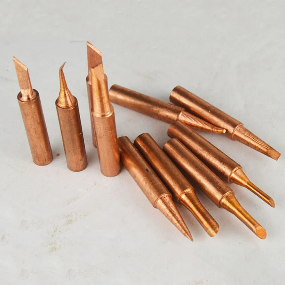 JZL 10pcs soldering iron tips sting High quality pure copper rework station 900M-T for 936 937 938 series welding iron head tips