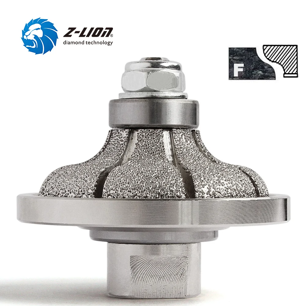 Z-LION F20 Type Shape Diamond Vacuum Brazed Hand Profile Wheel For Countertop Edging Granite Marble Edge Grinding Router Bit