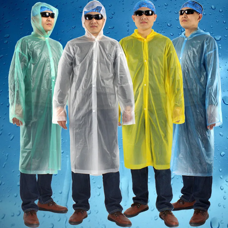 The disposable raincoat Thickening of outdoor transparent disposable rainwear