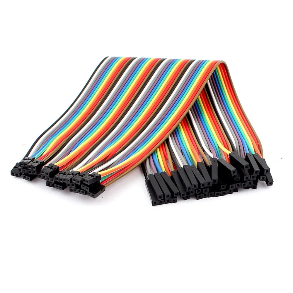 

40Pcs 1P 2.54mm to 2P 2.0mm Female Jumper Cables Wire Plastic 20cm Length Colorful for Communication Wiring Harness