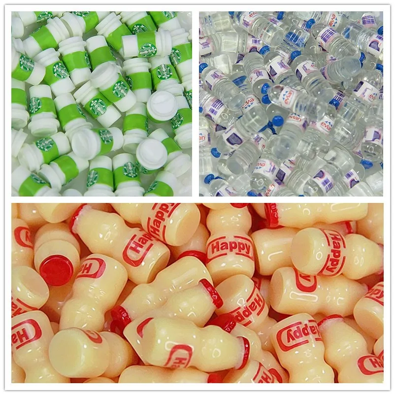 8PCS Slime Charms Mini Mineral Water Coffee Slime Filler For Kids Plasticine DIY Slime Accessories Supplies Decoration