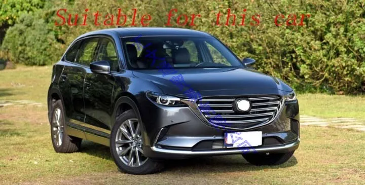 For Mazda CX-9 CX9 2017-2021 ABS Front Hood Bonnet Grill Grille Bumper Lip Mesh Trim Cover Molding Car Styling Kit Sticker