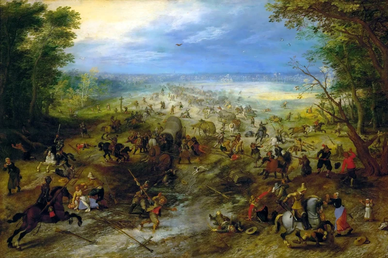 frameless canvas painting landscape posters modern art decoration picture landscape war scenery Jan Brueghel The Elder