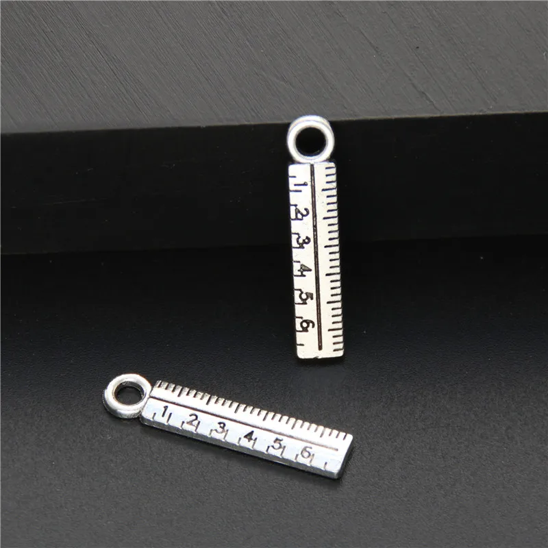 50pcs  Silver Color Math Teacher Ruler Charms Alloy Metal Pendants Wholesale Factory Supplier A577