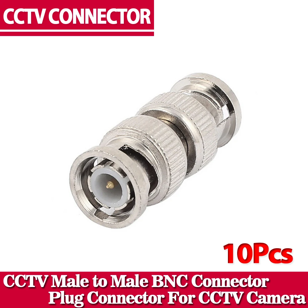 10pcs/lot CCTV Accessories BNC Male to Male CCTV Security Coax Coupler Video BNC Connector Adapter RF Convertor