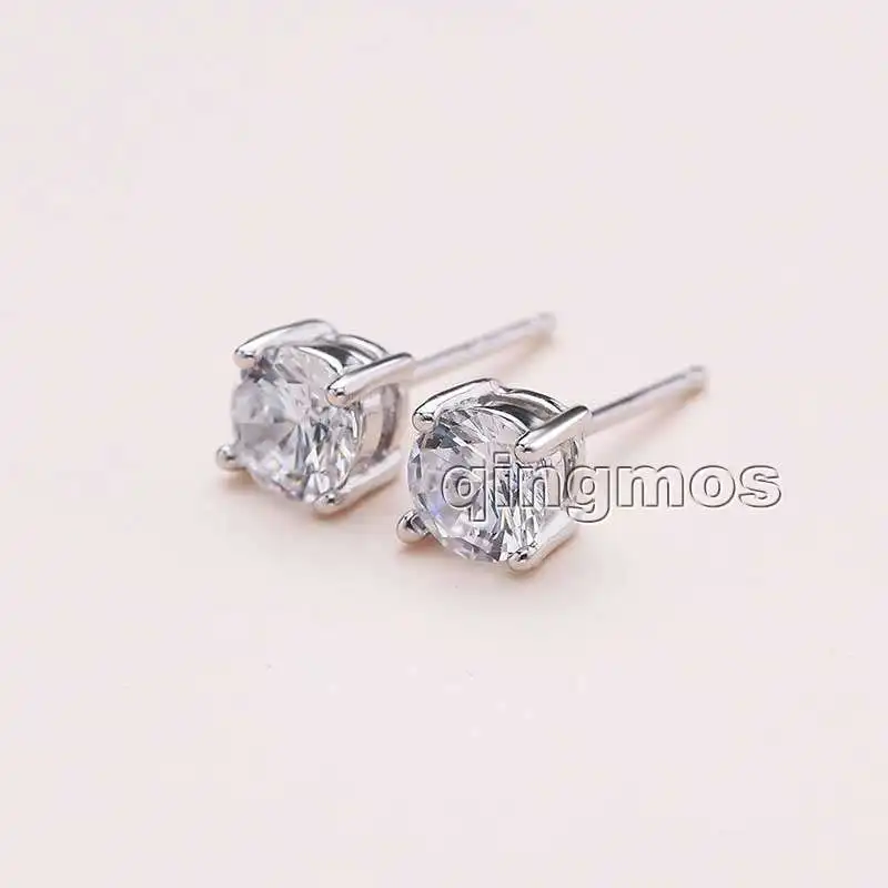 

Classic Small 5mm White Zircon Four Claws Earring for Women Jewelry with Sterling Silver 925 Stud Earring ear573