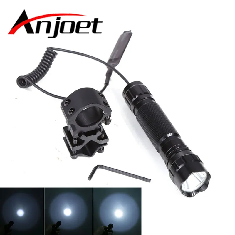 Anjoet Senter Taktis XM-T6 Senter LED 1 Mode 5-Mode Lampu Lanterna Lampu untuk 18650 Baterai Saklar Tekanan Jarak Jauh Dudukan Pistol