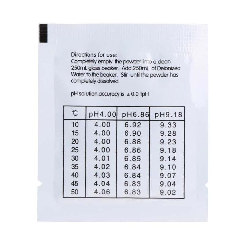 OOTDTY 20 Pcs PH Buffer Solution Powder PH For Test Meter Measure Calibration 4.01 6.86 250ml Each Pack Volume