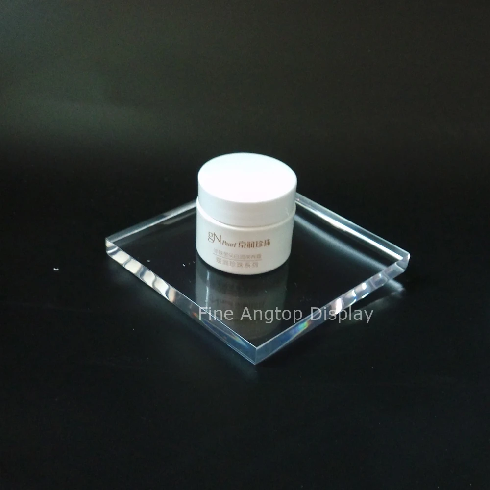 Clear Acrylic Display Block For Cosmetic Stand Panel Jewelry Show Stand Rack 100x100x10mm