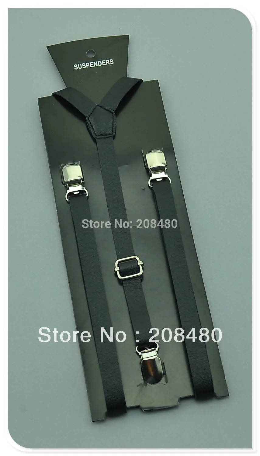 ผู้หญิงผู้ชายเสื้อ Suspenders สำหรับกางเกงกางเกง 1.5 ซม.กว้างสีดำ PU หนังคลิป Braces Slim gallus สายรัดด้านบน