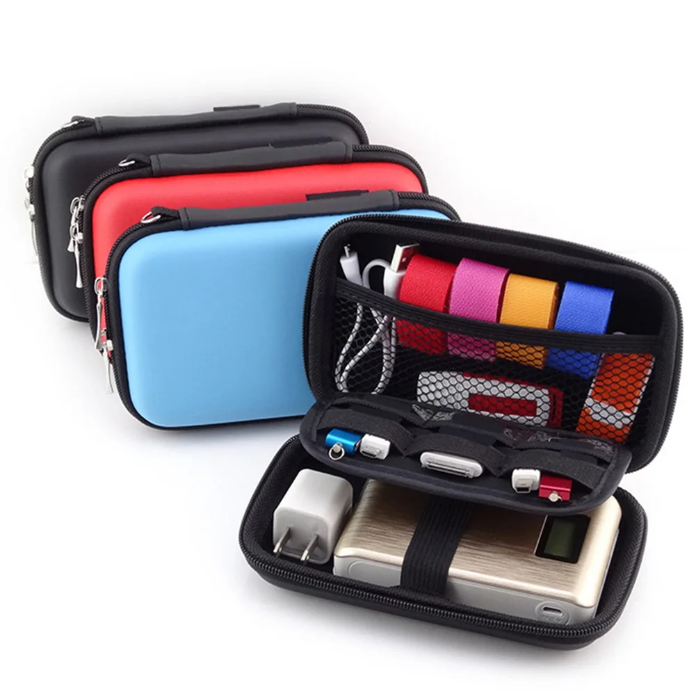 Hard disk case Hot 2.5inch Portable Hard Disk Drive Data Cable Earphones Storage Bag Case Organizer