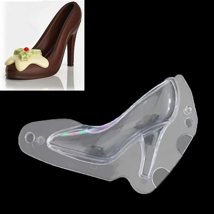 Luyou 1pcs High Heel Shoes Chocolate Candy Mould Bundle 3D Molding Instructions Fondant Cake Mold