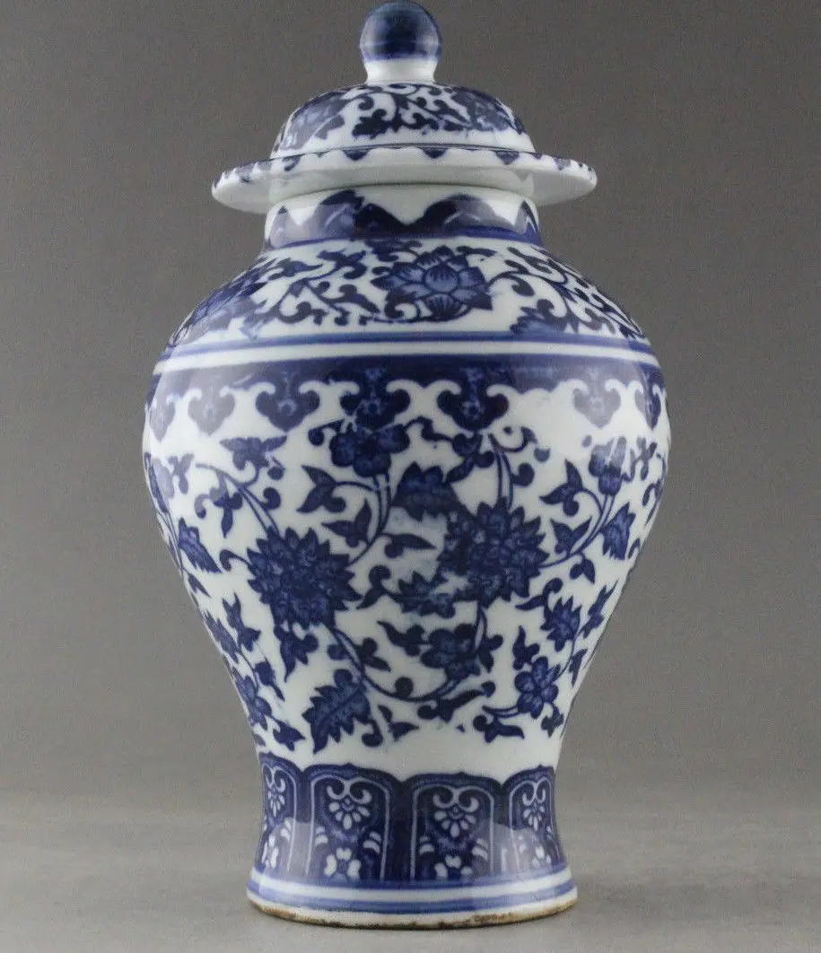 

Very good China Hand Painted flower Blue and White Porcelain Jar