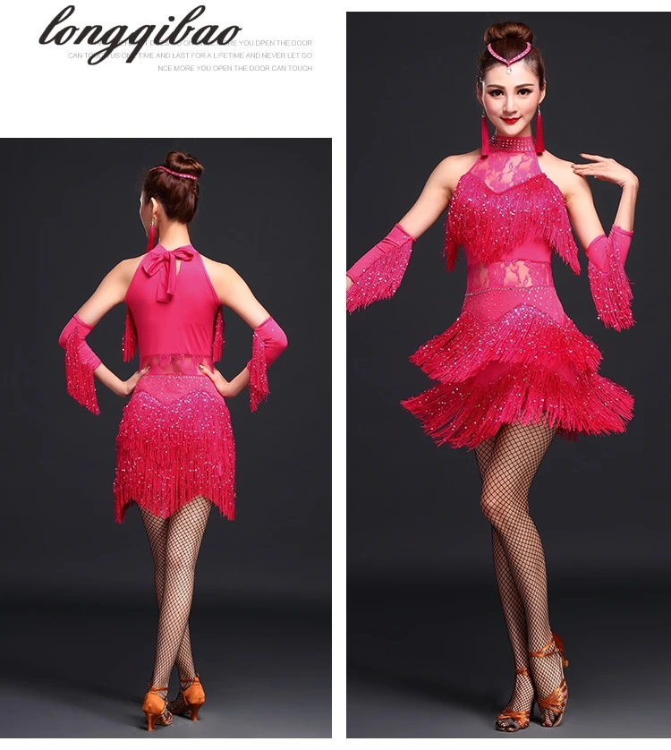 Signore latin dance costume fringe donne ballo da sala da ballo dress tango dress samba dress tb7012