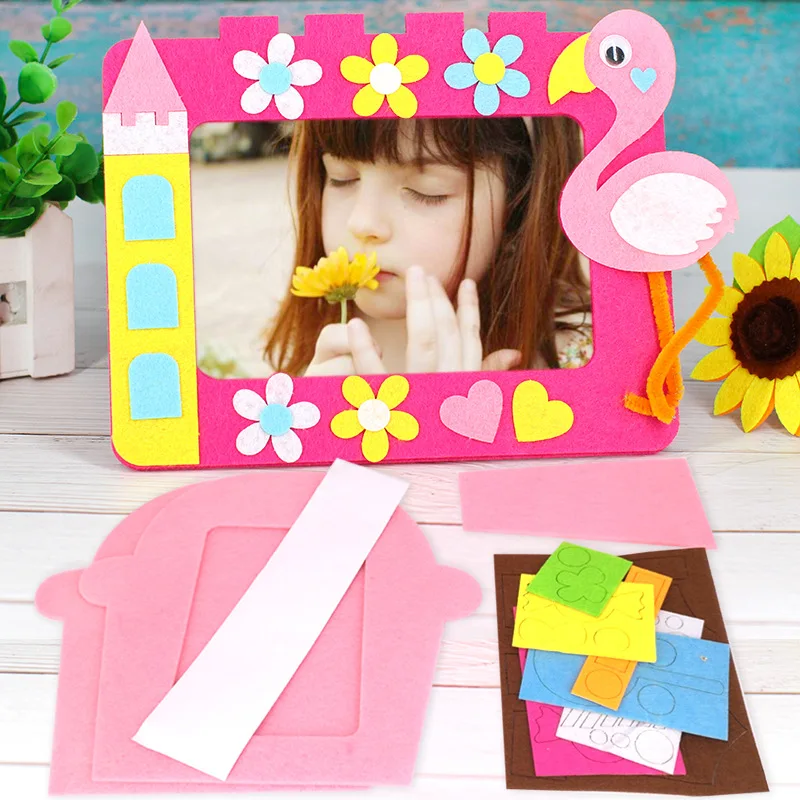 DIY Non-woven Picture Frame 3D Photo Frame Children  Non-woven Stickers Handmade DIY Toys Material Package Craft Toys