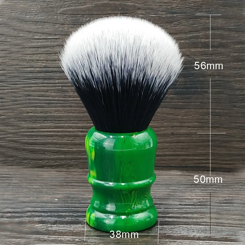 dscosmetic 26mm vert empire resin handle tuxedo knots shaving brush with soft dense synthetic hair knots for wet shaving tools