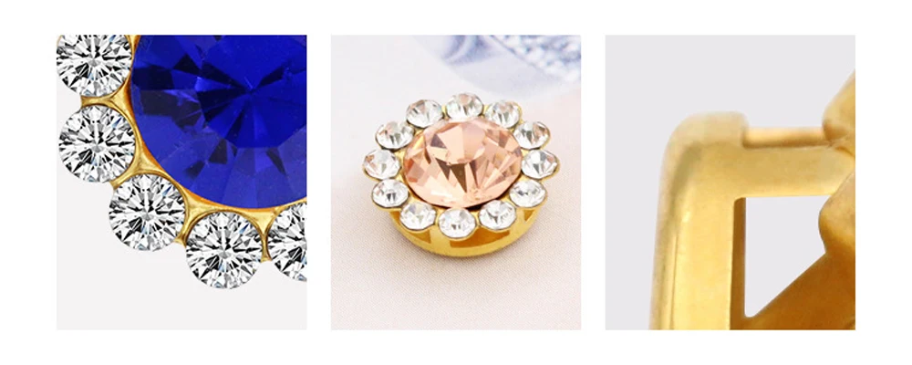 50 Stück Perlenkrallensteine, Perlen, goldene Basis, flache Rückseite, klare Kristalle, zum Aufnähen von Strasssteinen für Handarbeiten, DIY, Kleidungsstück, Dekoration, Knöpfe – Detail 3