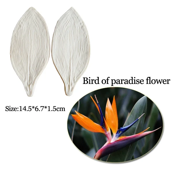 Large Gumpaste Strelitzia Birds of Paradise Silicone Mold Flower Cake Decorating Tools Gumpaste,Sugarcraft Clay Moulds CS374