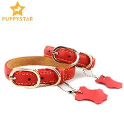 High Quality Pet Dog Collar Cute Adjustable Leather Dog Accessories Collar For Small Cat Medium Dog Puppy Play Out Collar PY0217