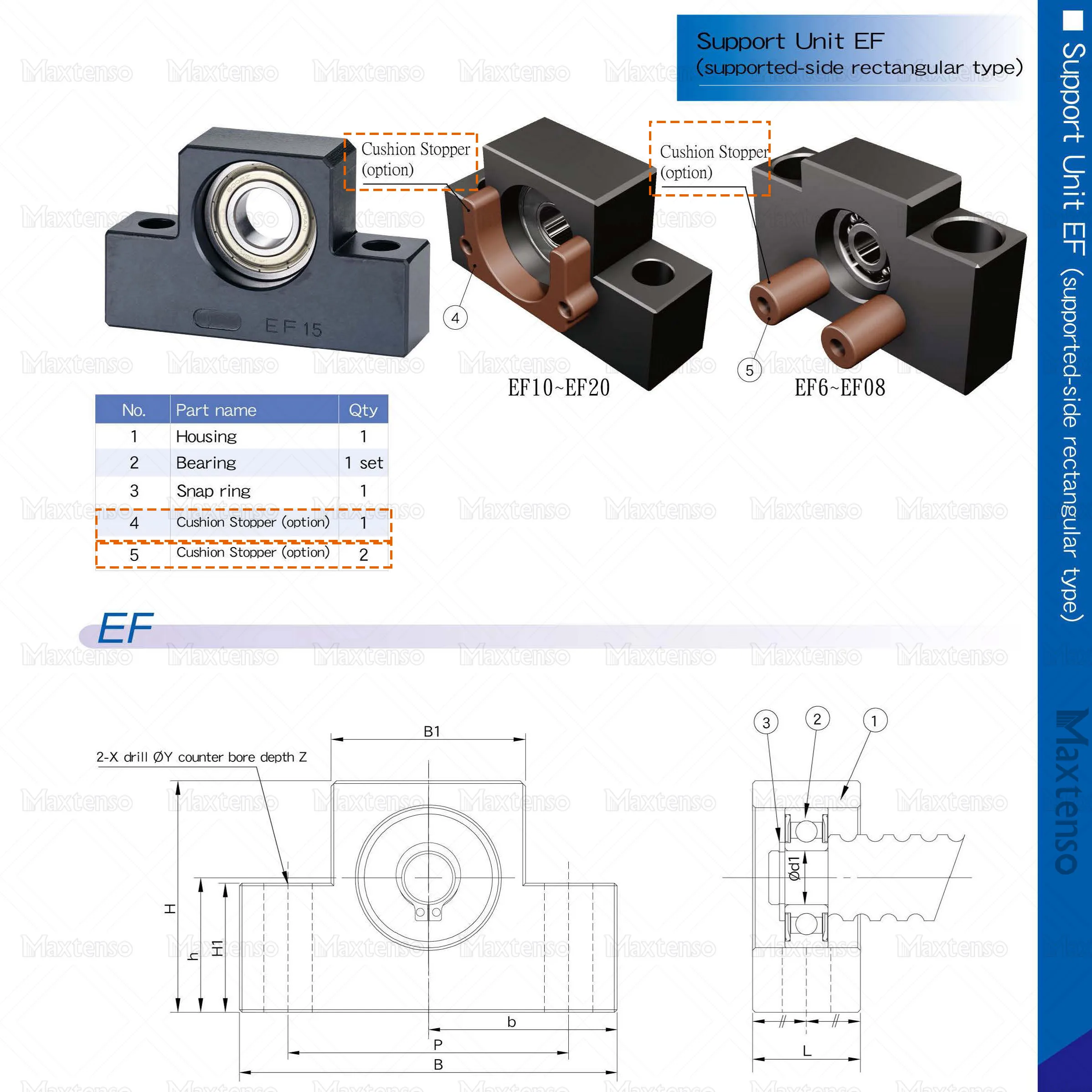 SYK Support Unit Professional EF6 EF8 EF10 EF12 EF15 EF20 Supported-side C3 C7 Ball Screw TBI SFU1204 1605 Premium EKEF CNC Part