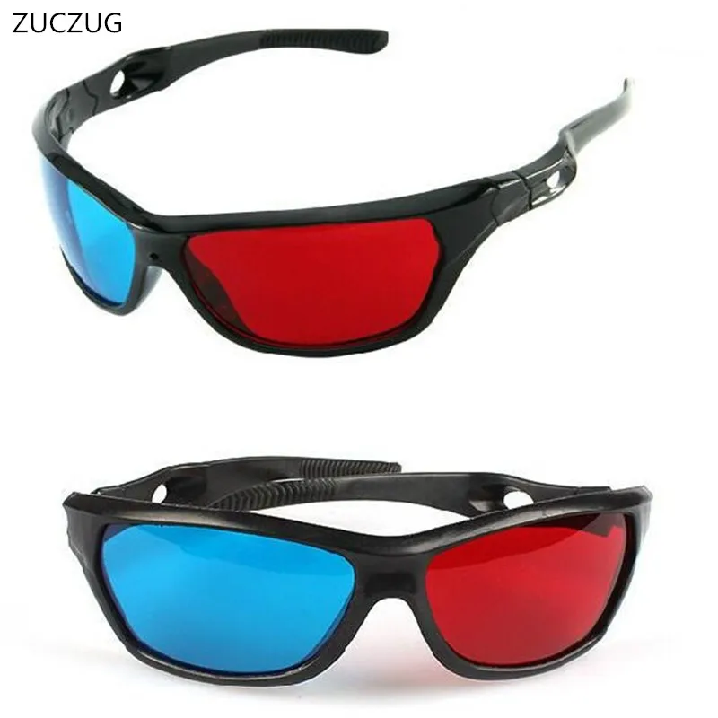 ZUCZUG new  Black Frame Universal 3D Plastic glasses/Oculos/Red Blue Cyan 3D glass Anaglyph 3D Movie Game DVD vision/cinema