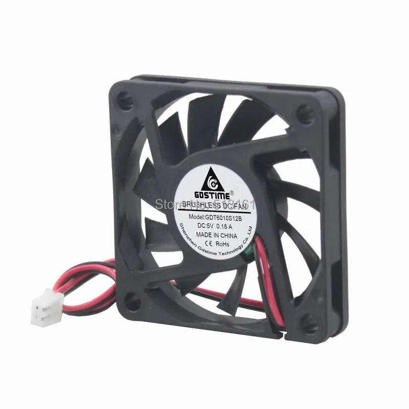 

5pcs/lot Gdstime DC 5V 2Pin 6cm Brushless 60*60x10mm Cooler 6010 6010s Radiator Cooler Cooling Fan