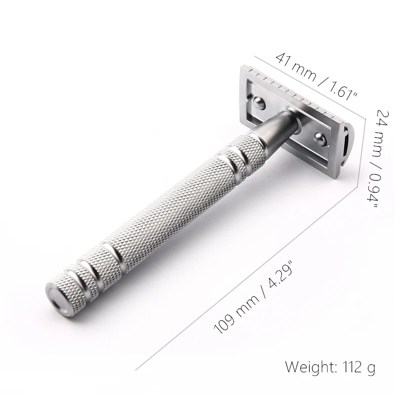 YINTAL Shaver Matte Silver Classic Safety Razor For Shaving Men Quality Brass Copper Handle Double Edge Manual Razors