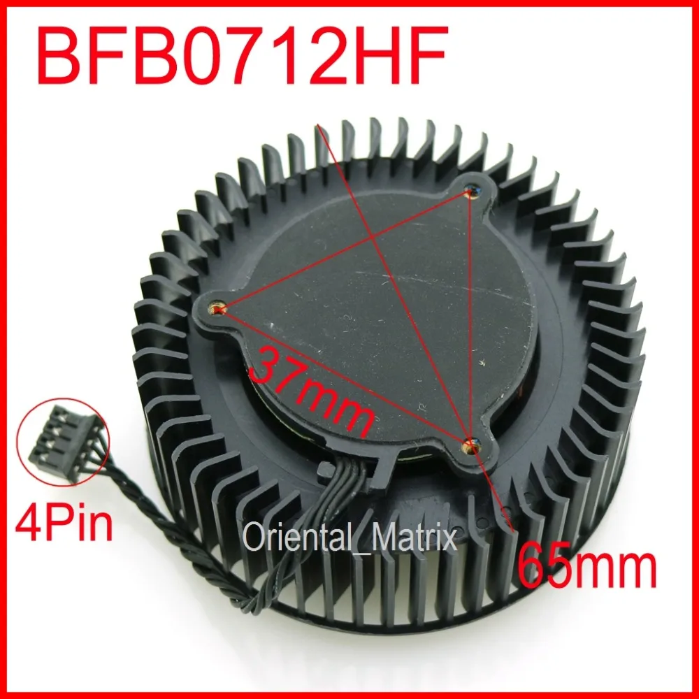 BFB0712HF 65mm 37*37*37mm 12V 1.8A Fan For NVIDIA GTX Titan GTX980 980Ti Graphics Card Cooling Fan 4Pin 4Wire