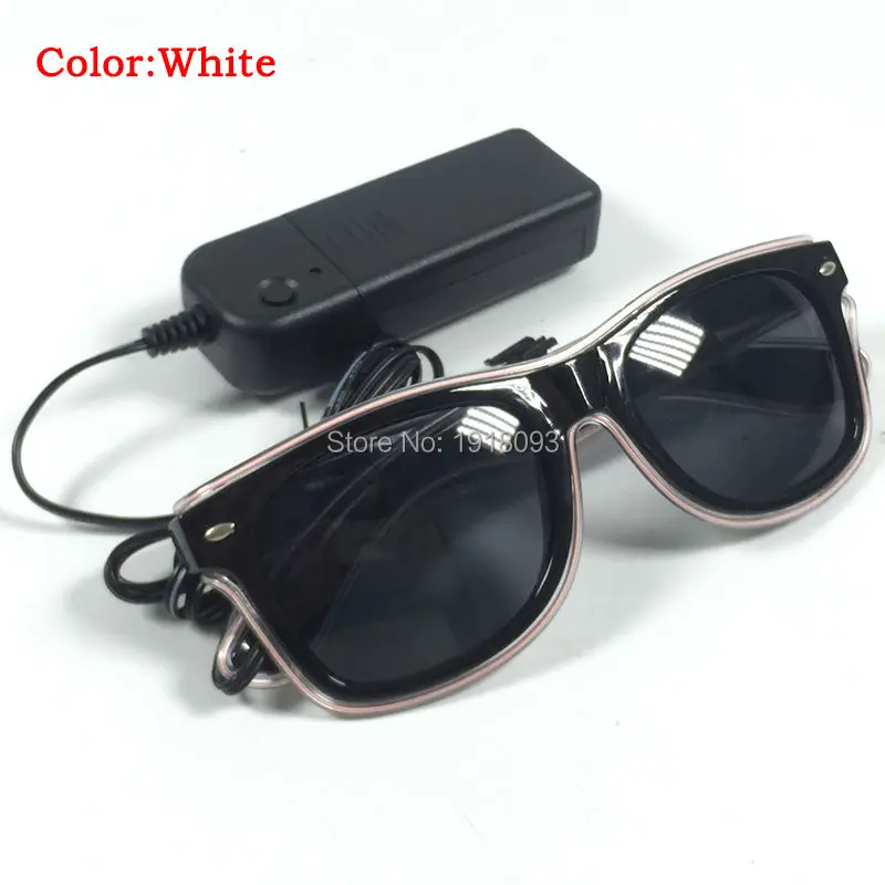 5pieces EL Wire Glasses with dark lens Fashion Cool Holiday Lighting Decoration 10Colors Glow Party Design