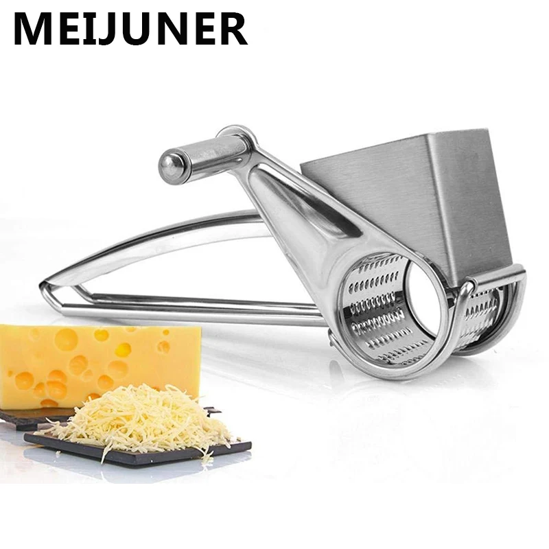 Stainless Steel Cheese Slicer Cheese Graters Ginger Vegetable Slicer Rotary Hand-cranked Shredder Kitchen Tool Baking Tools