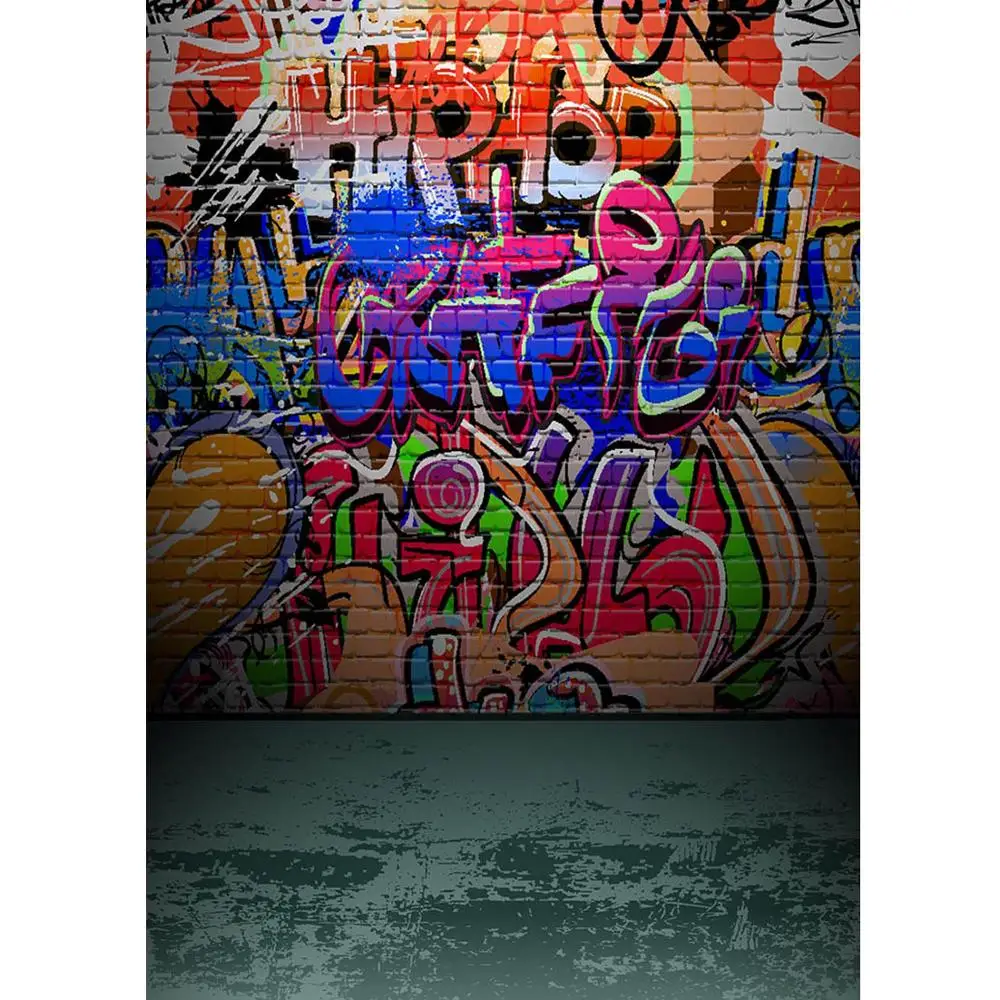 Fondo fotográfico de vinilo de pared con escritura de grafiti para bebé, foto de niños, estudio de fotografía, fotófono Digital
