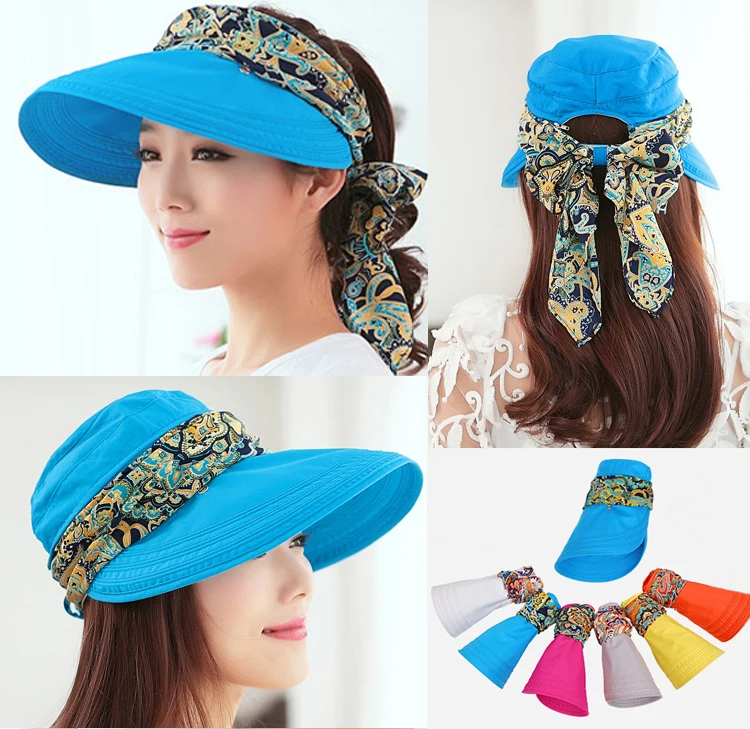 Summer hats for women  chapeu feminino new fashion visors cap sun cap collapsible anti-uv hat 6 colors