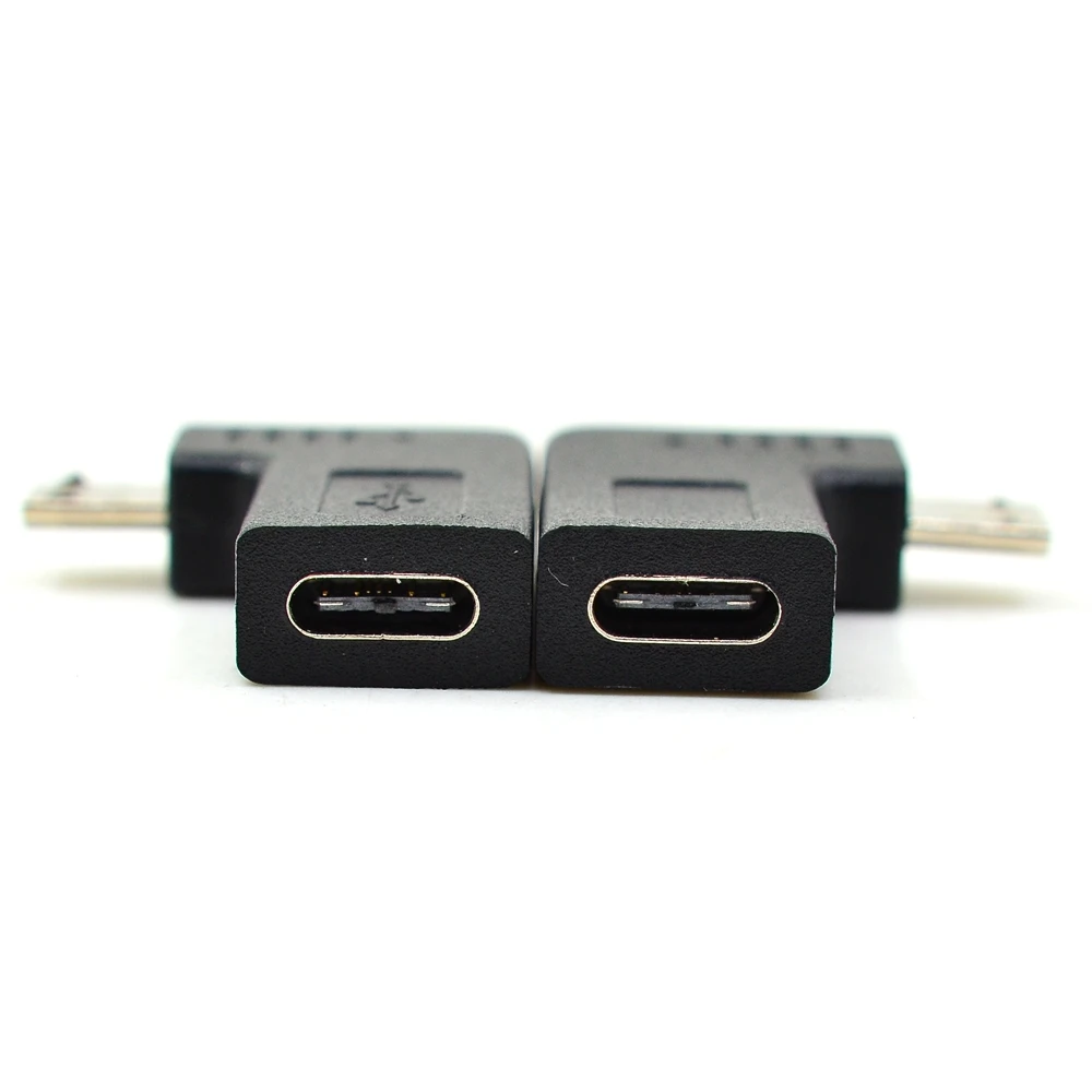 90 Degree Right & Left Angled Micro USB Male to Type-C USB 3.1 Female Elbow Adapter Converter for Phone/Tablet
