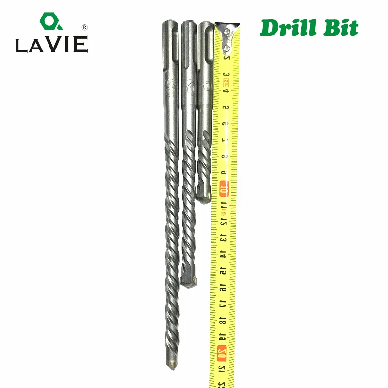 LAVIE 3pc/Lot SDS Plus Drill Bits 6 8 10mm 210mm Hole Saw Drilling for Electric Hammer Concrete Wall Brick Block Masonry DB01010