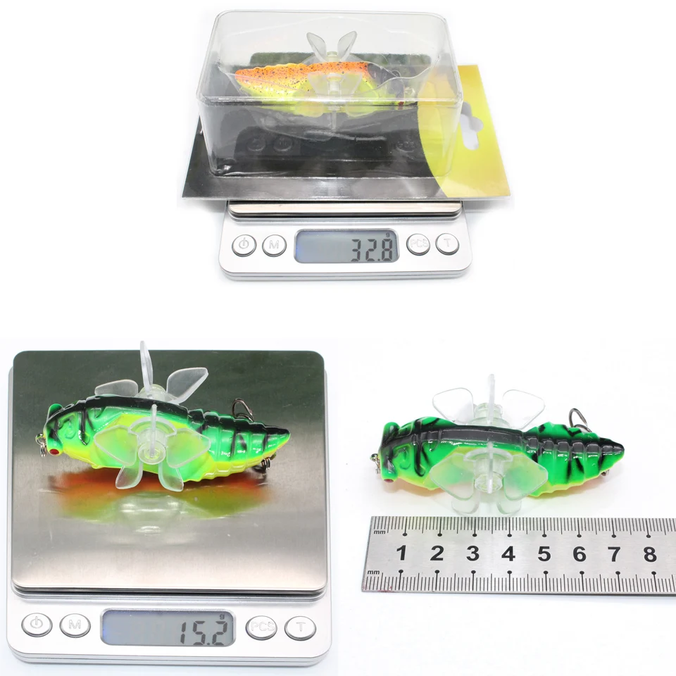 NEW Whopper Cicadas Popper 9.5cm/15g Topwater Fishing Lure Artificial Bait Hard Plopper Plastic Rotary wings Fishing Tackle Geer