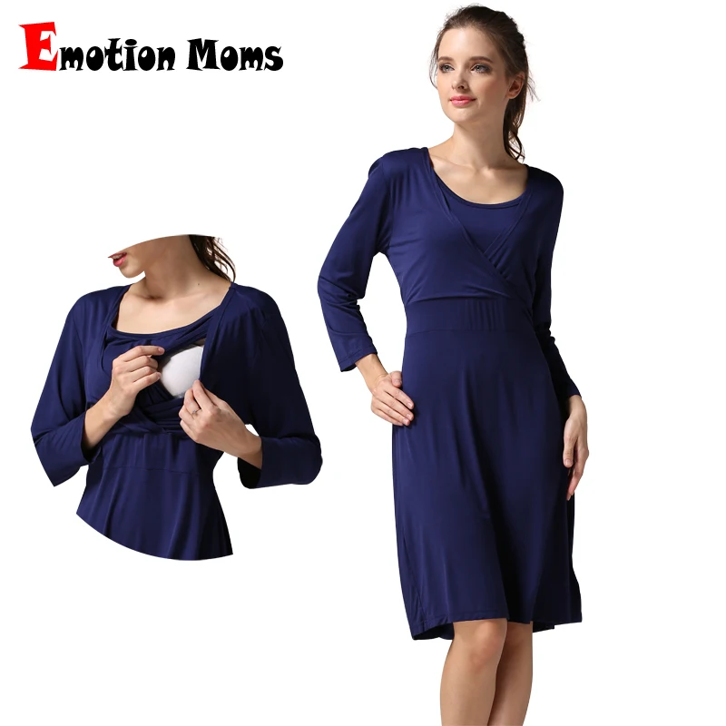 New Spring 3/4 Sleeve Pregnancy Maternity Clothes Breastfeeding Dresses Women Maternal Dress Lactancia Wear Soft Stretch