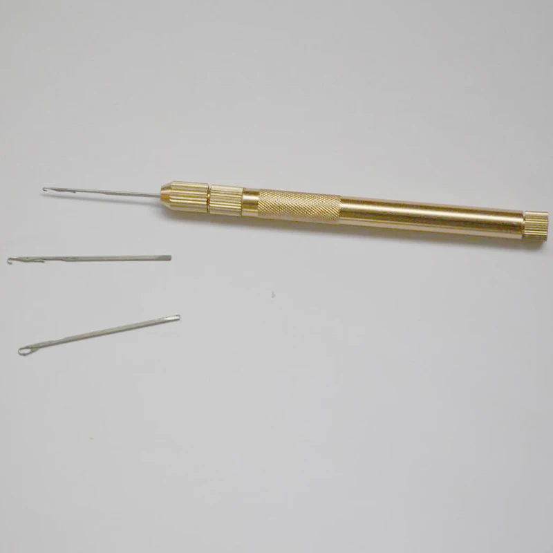 Kit d\'extension de cheveux en plume d\'aluminium de haute qualité, enfileur d\'aiguille de traction, outil de bricolage