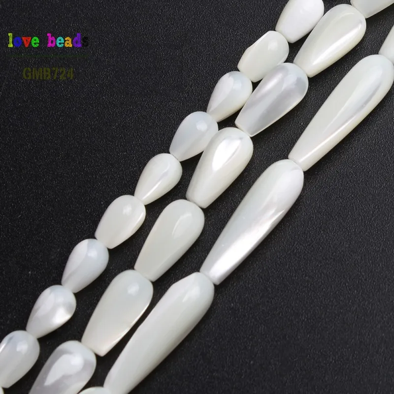 Natural Water Drop Shape Trochus Top Shell Beads For Jewelry Making DIY Bracelet Necklace 5*8/6*12/6*20mm Strand 15\'\'