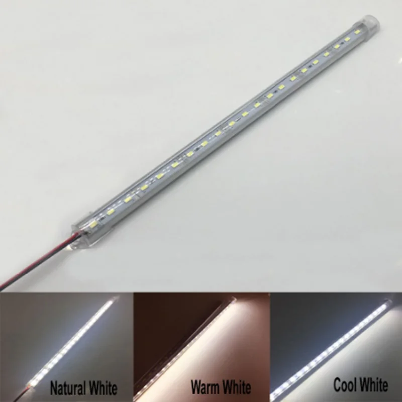 2 قطعة/الوحدة 50 سنتيمتر DC12V عمود إضاءة LED ضوء 5730 5630 مع غطاء الكمبيوتر 5730 LED الصلب قطاع ضوء المطبخ إضاءة الخزانة الجدار الخفيفة