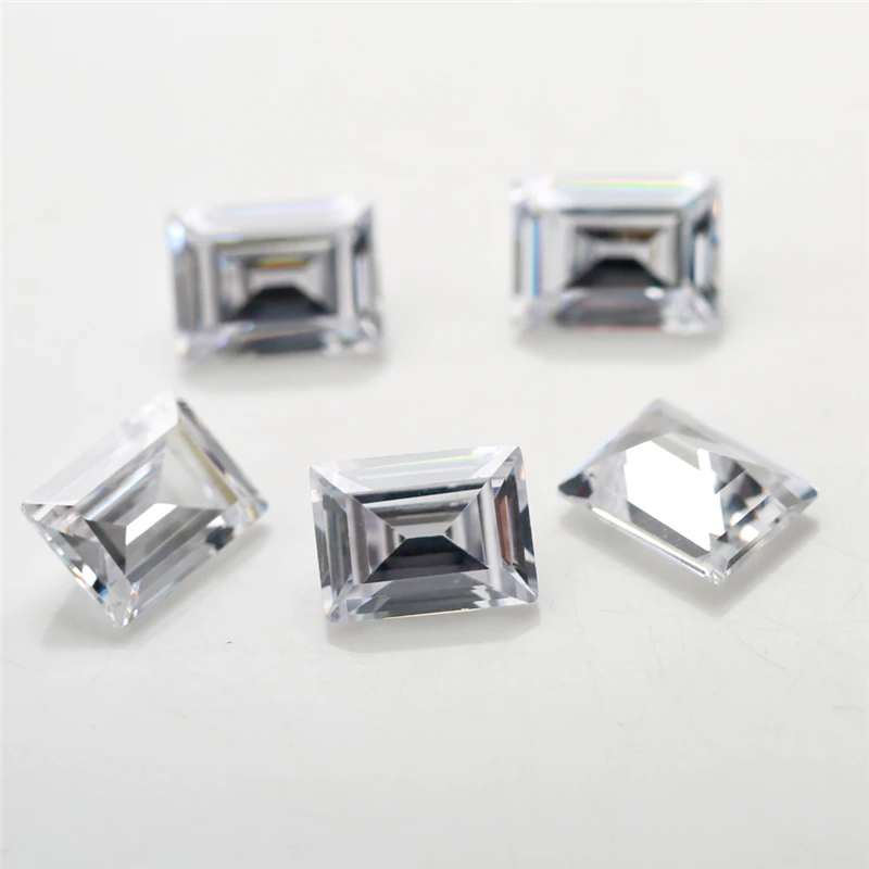 3x5~7x9mm Rectangle Shape Baguette Cut 5A White Color CZ Stone Zircon Synthetic Gems Cubic Zirconia For Jewelry