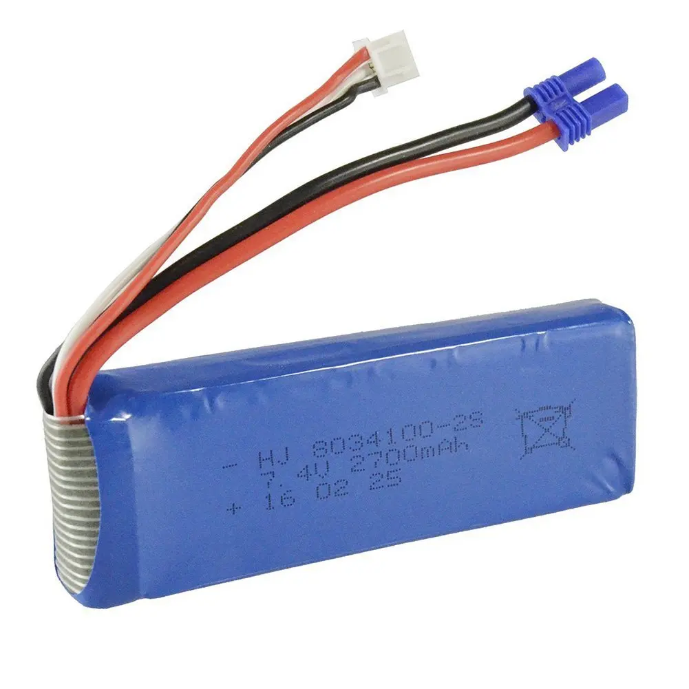 2pcs * 7.4V 2700mAh 25C Lipo Battery Spare Part for Hubsan H501S H501C X4 FPV RC Quadcopter Drone