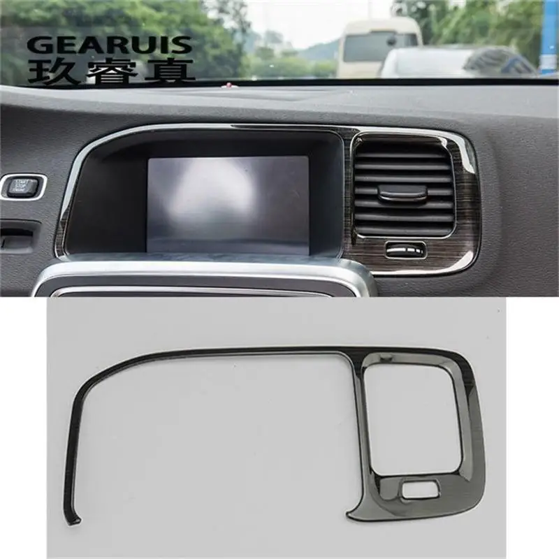 Car Styling special console navigation decorative frame cover trim strip stickers for Volvo S60 V60 auto Interior Accessories