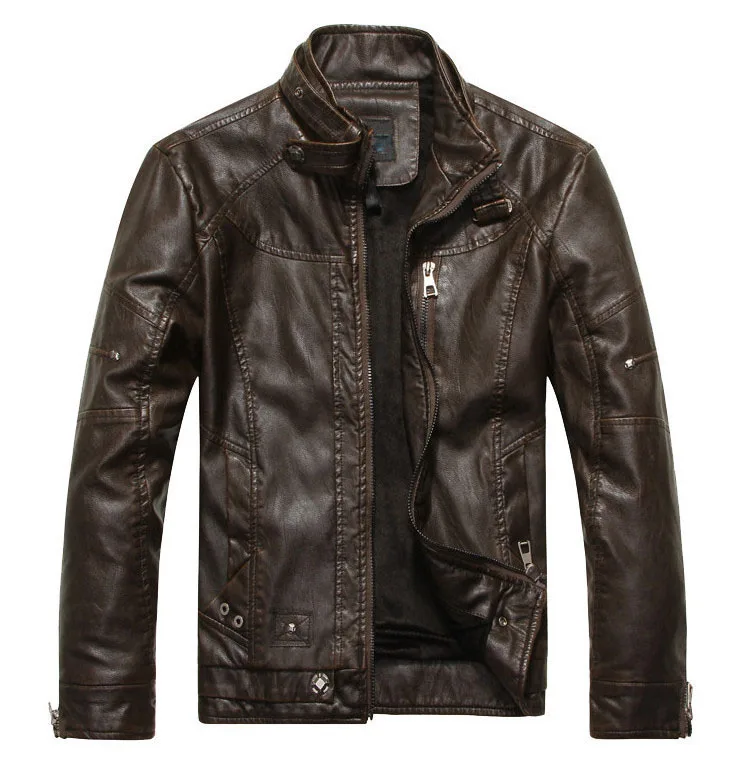 New arrive brand motorcycle leather jacket men men\'s leather jackets jaqueta de couro masculina mens leather coats