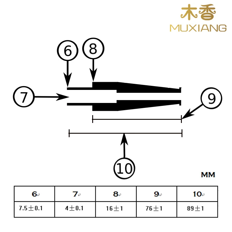 RU-MUXIANG Vendita Calda Sella 3mm Passaggio Dell\'aria Tubo di Fumo Specializzata Bocchino Tenon Dritto Boccaglio/Ugello Cina be0008