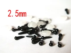 2.5mm Black Plastic EYES Straight Stem Teddy Bears, miniatures--100pcs(50pairs)