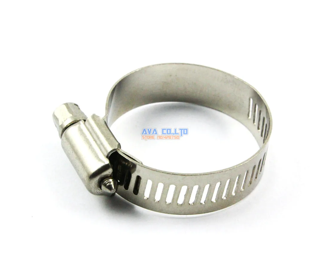 10 Pieces 21-38mm Stainless Steel Hose Clamp Worm Gear Hose Pipe Fitting Clamp